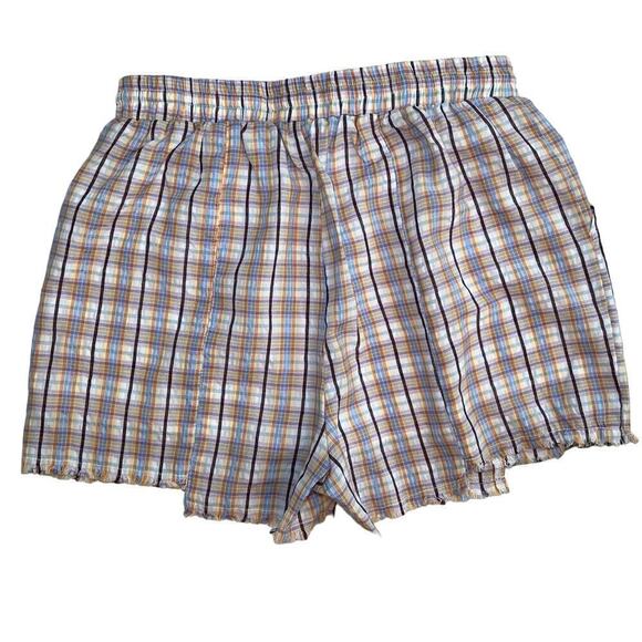 Papermoon 100% cotton plaid chopped hem drawstring shorts, gauze liner Size M - Picture 8 of 12